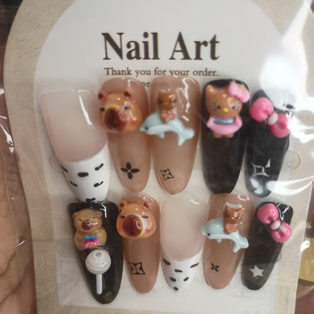 Hello kitty and Dolphin Nail Art Set